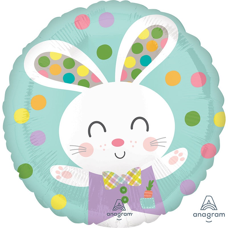 18" Spotted Bunny Foil Balloon