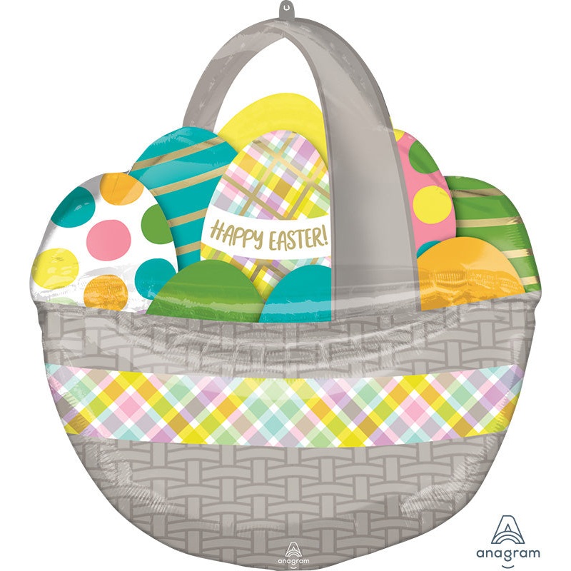 26" SuperShape Easter Egg Basket Foil Balloon