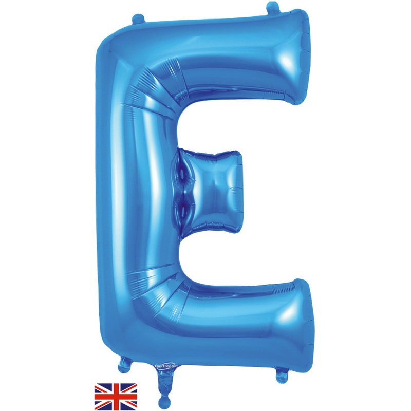 34" Letter E Blue Oaktree Brand Foil Balloon