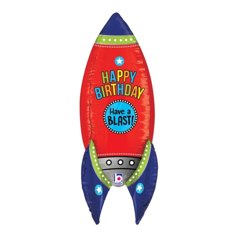 36" Multi-Sided Blasting Birthday Rocket Balloon
