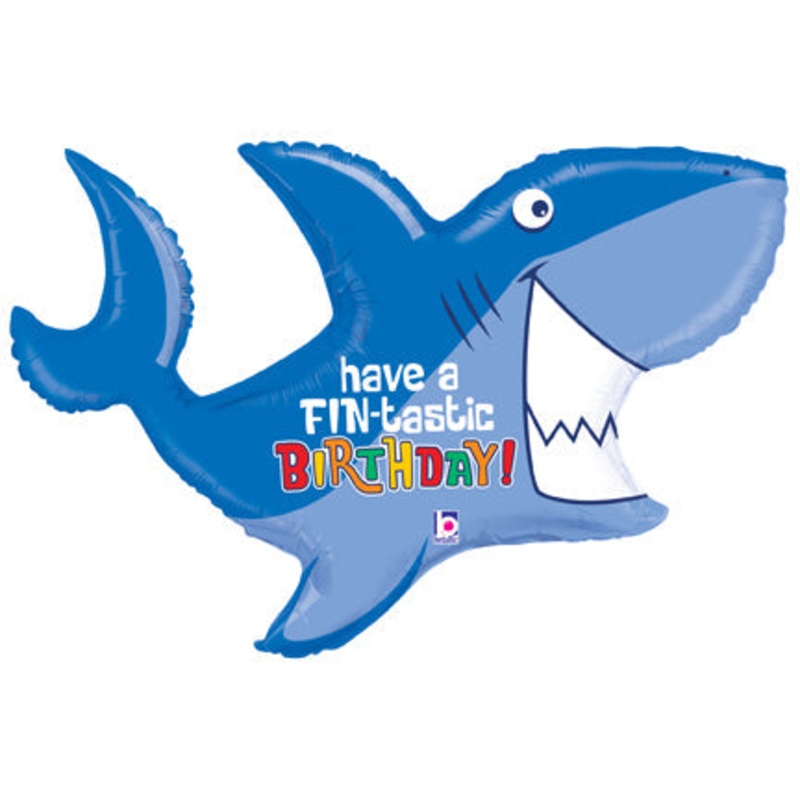 39" Foil Shape Birthday Shark Balloon