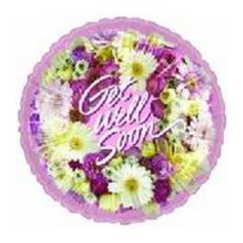 4" Airfill Only Get Well Wreath of Flowers Balloon