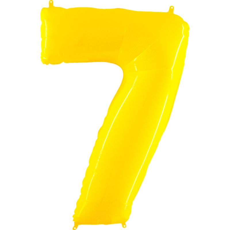 40" (34" Inflated) Foil Shape Balloon Number 7 Fluorescence Yellow