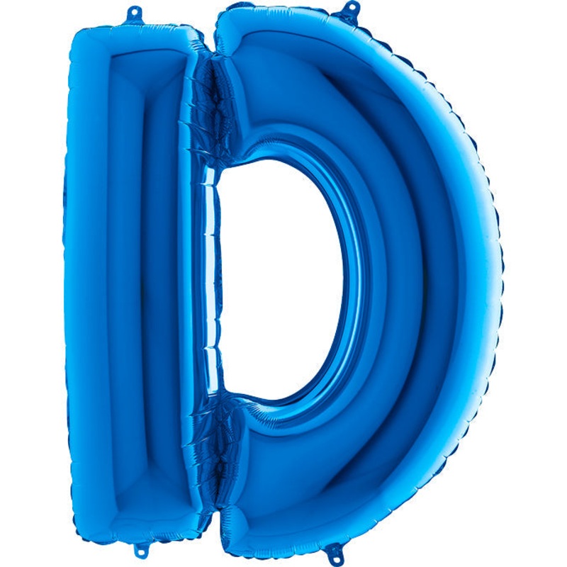 40" (34" Inflated) Foil Shape Megaloon Balloon Letter D Blue