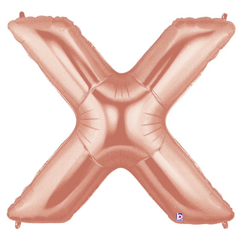40" (34" Inflated) Foil Shape Megaloon Balloon Letter X Rose Gold