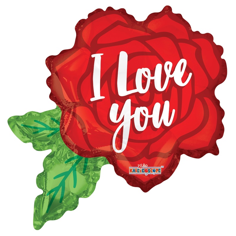 12" Airfill Only Love Rose Shape Foil Balloon
