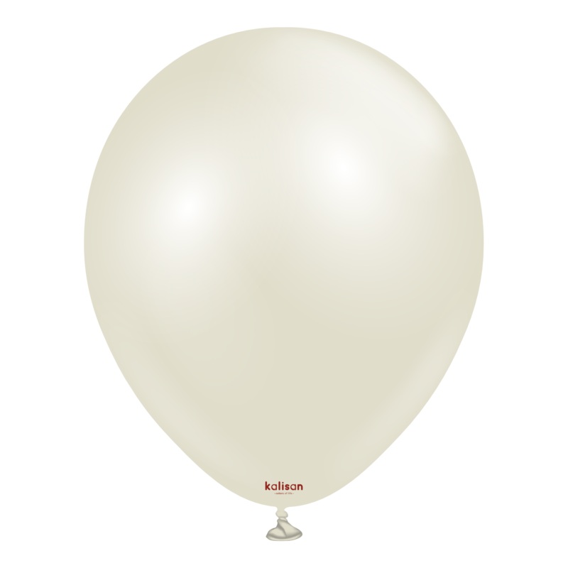 12" Kalisan Brand Latex Balloons Aura Ivory White - XL SuperSize Bag Count (250 Per Bag)