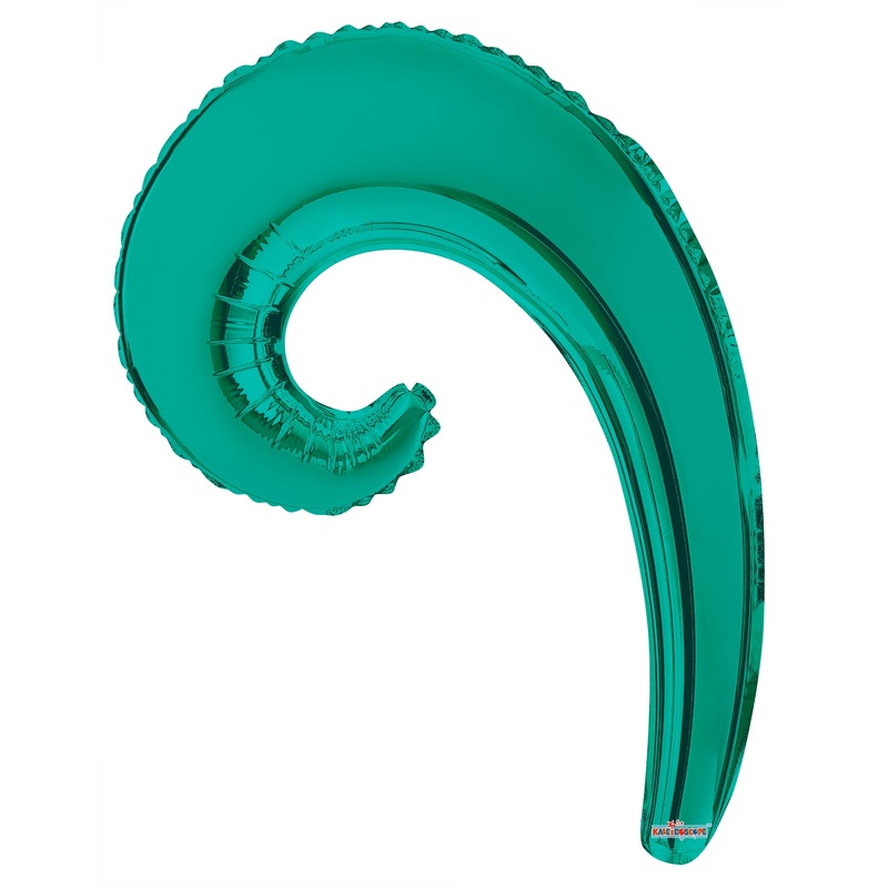 14" Airfill Only Kurly Wave Turquoise Green Balloon