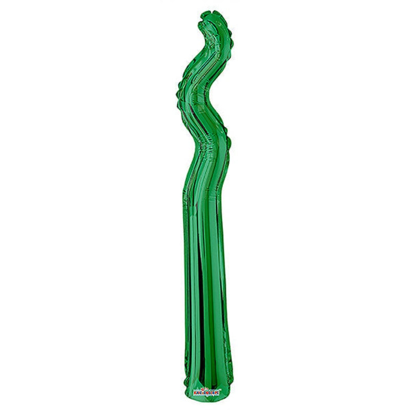 14" Airfill Only Kurly Zig Zag Green Balloon