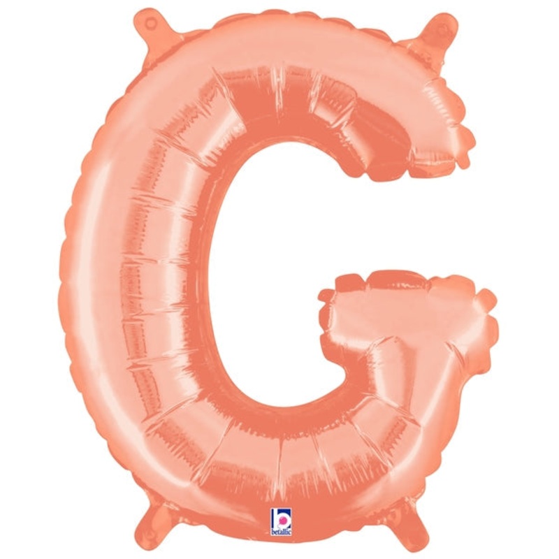 14" Airfill Only (Self Sealing) Megaloon Jr. Letter G Rose Gold Balloon