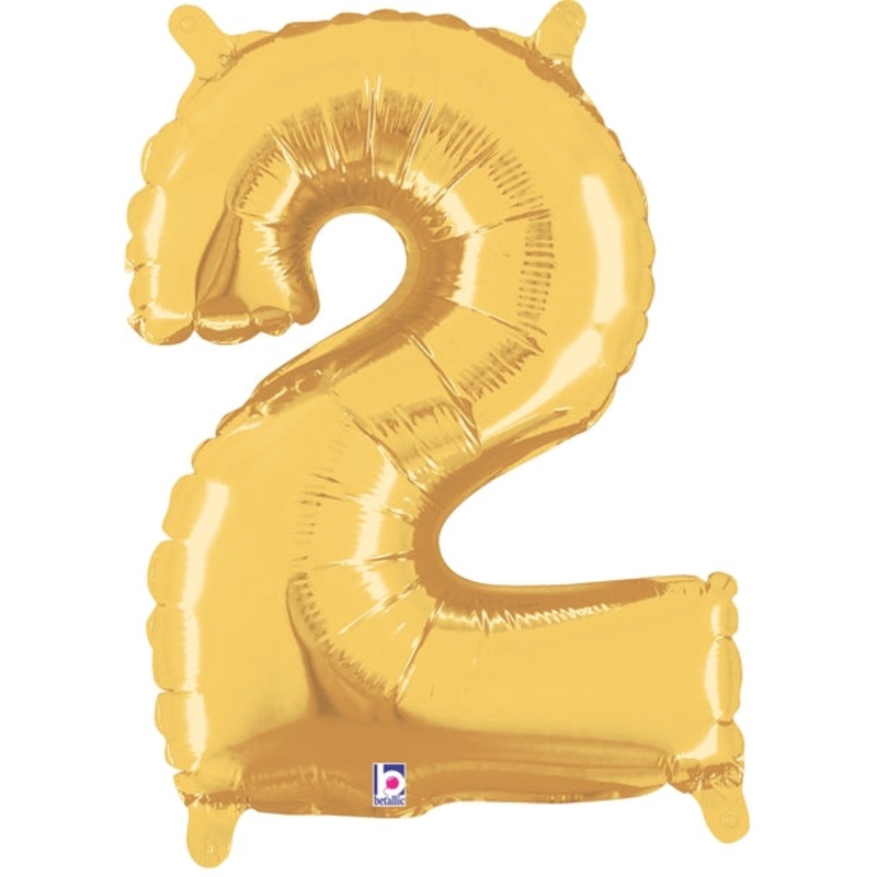 14" Airfill Only (Self Sealing) Megaloon Jr. Shape Number 2 Gold Balloon