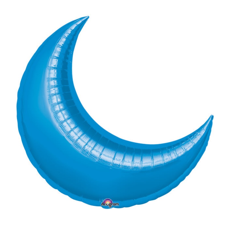 17" Airfill Only Mini Shape Blue Crescent Balloon
