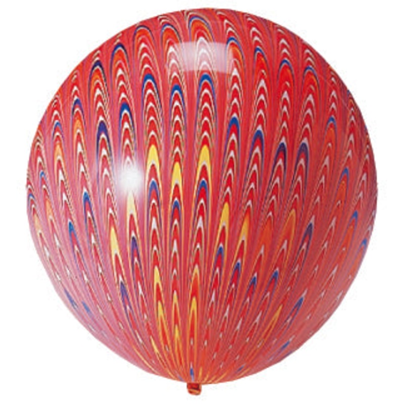 18" Agate Peacock Balloon Latex Balloon Red (5 Count)
