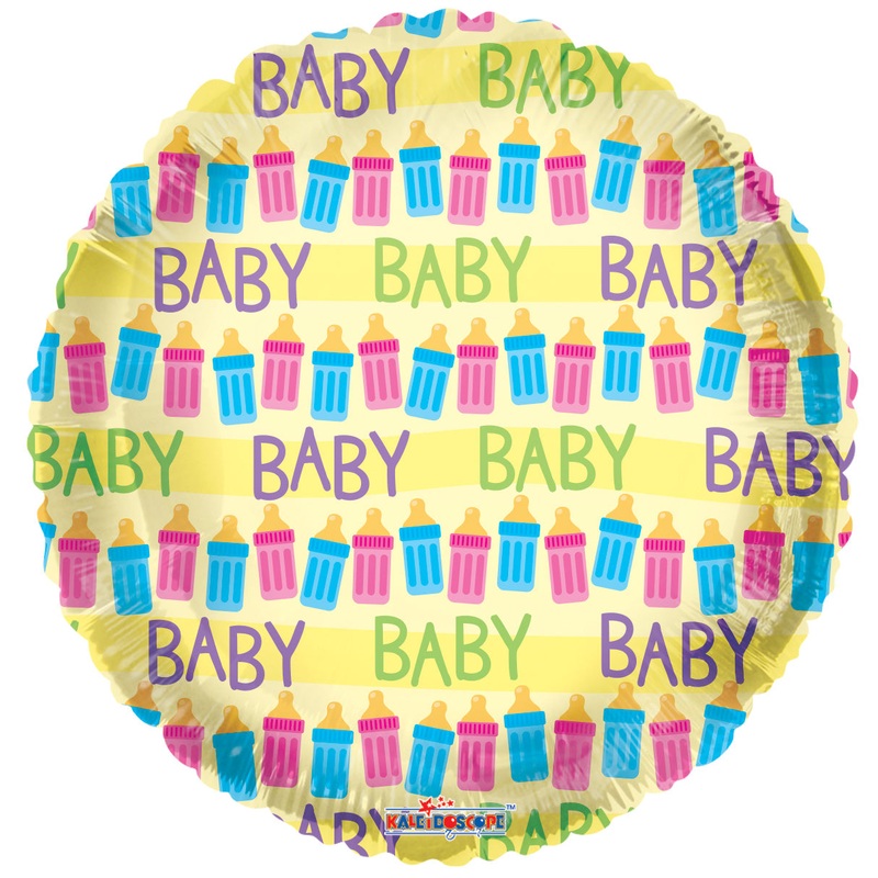 18" Baby Bottles Yellow Balloon