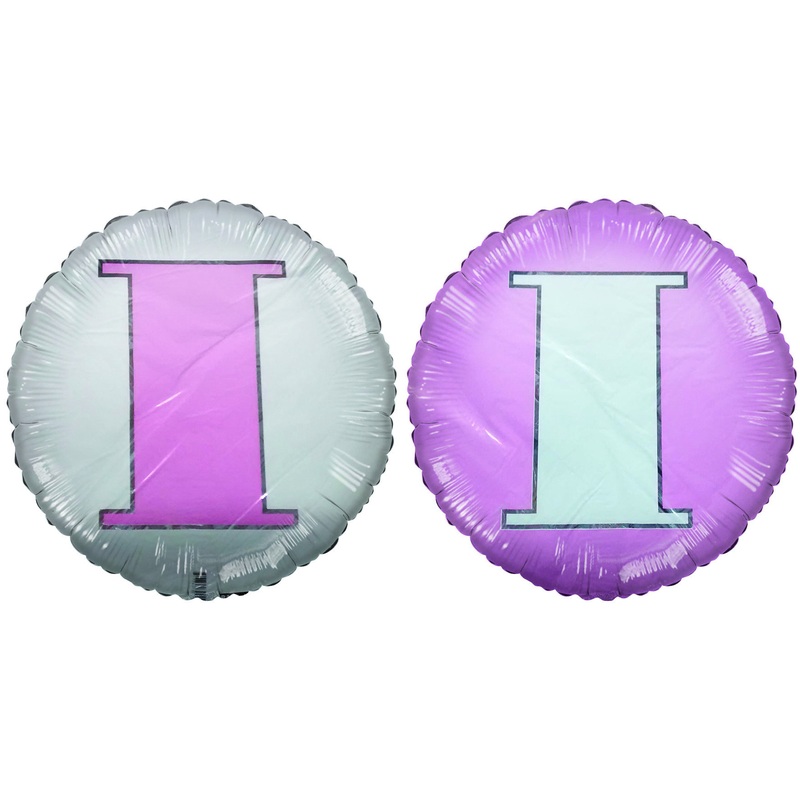 18" Classic Letter Balloon Letter "I" Pink/White