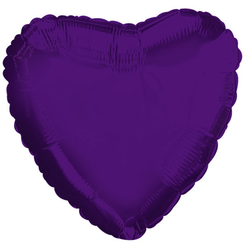 18" CTI Deep Purple Metallic Heart Balloon