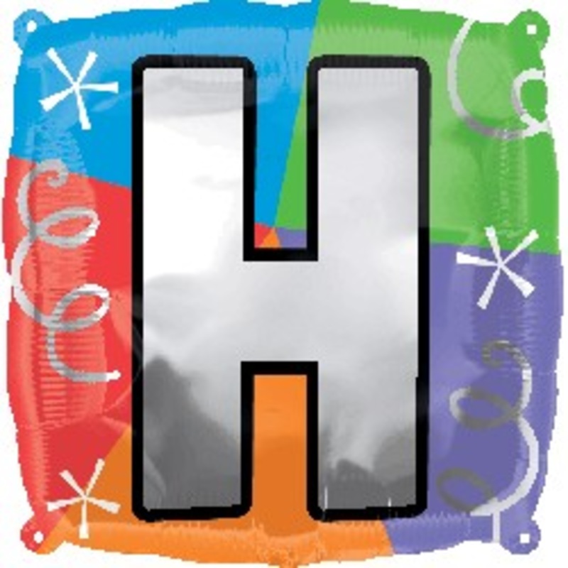 18" Designer Square Letter Balloon "H"