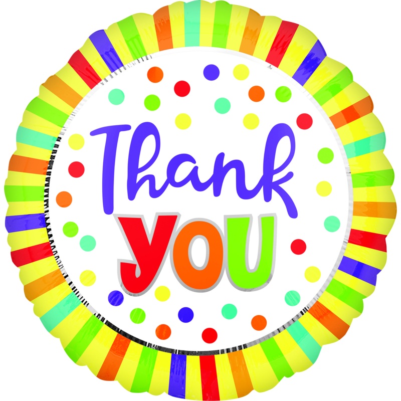 18" Thank You Yellow Burst Balloon