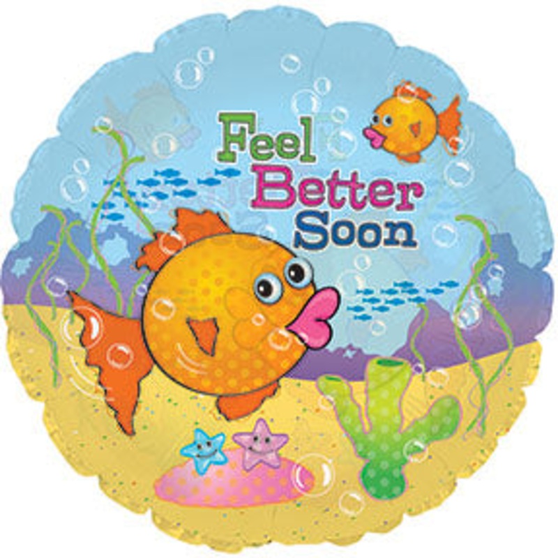 24" Feel Better Soon Clear Balloon