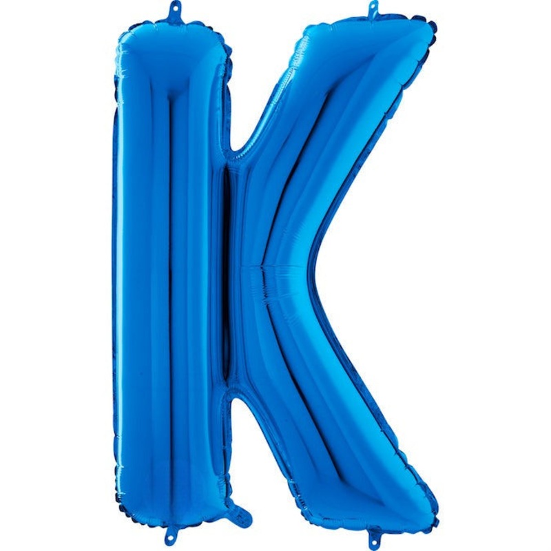 26" Midsize Letter Shape K Blue Foil Balloon
