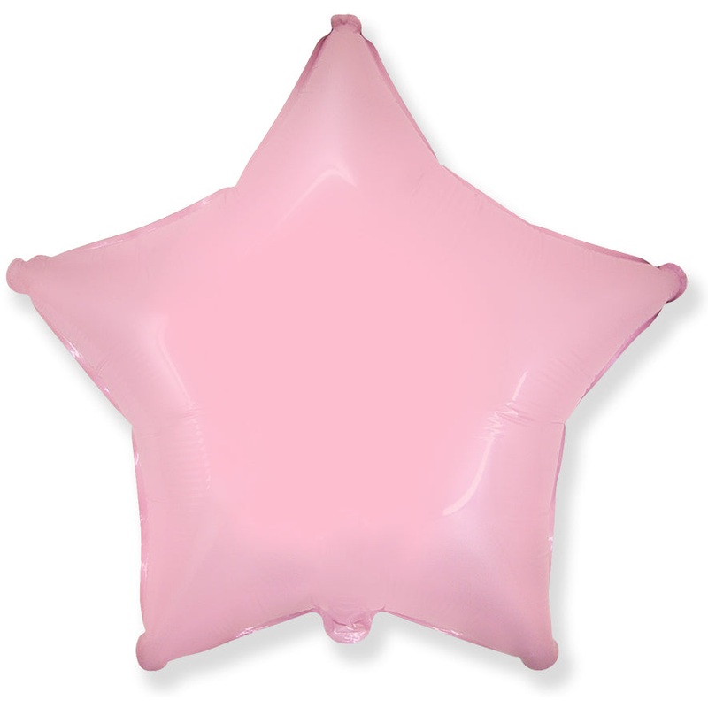 32" Ultra Pastel Pink Star Solid Color Foil Balloons Brand Flexmetal
