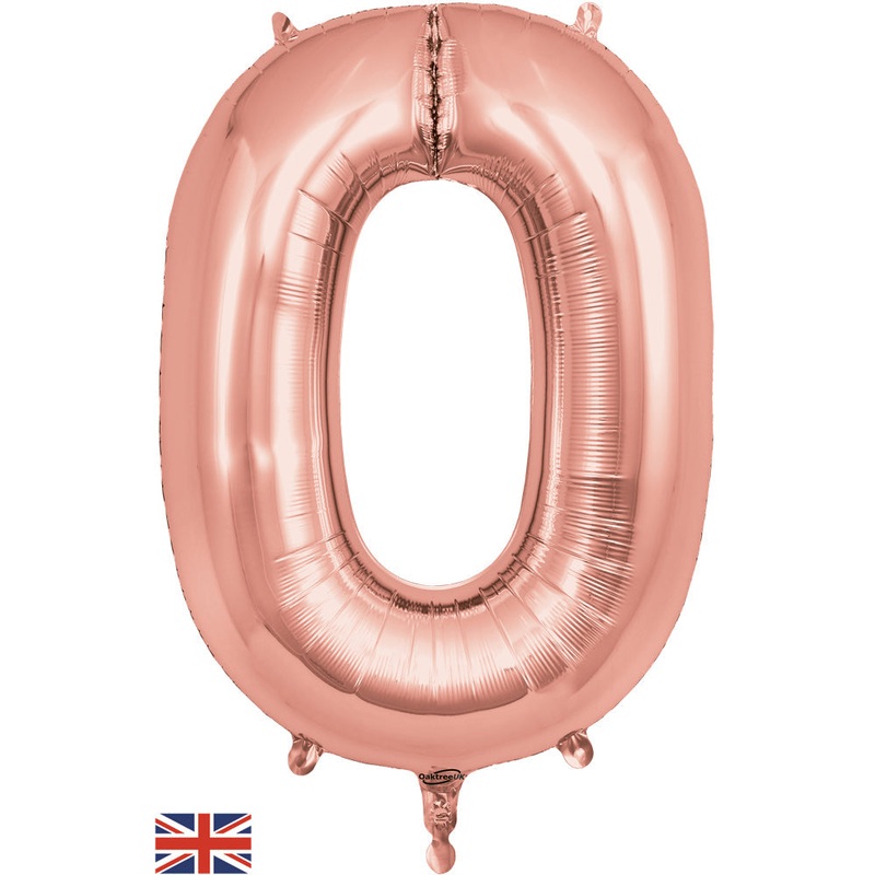 34" Letter O Rose Gold Oaktree Brand Foil Balloon