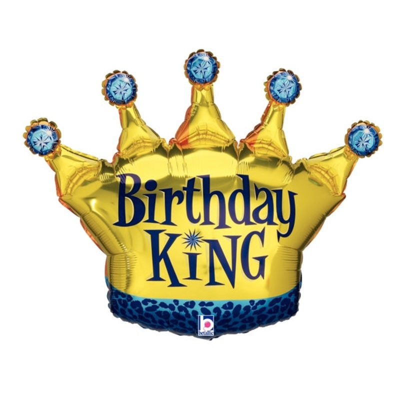 36" Foil Shape Balloon Birthday King Crown