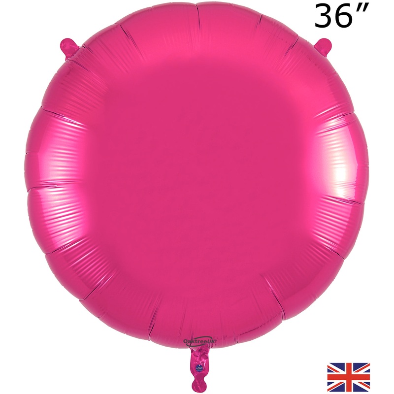 36" Oaktree Brand Fuchsia Round Foil Balloon