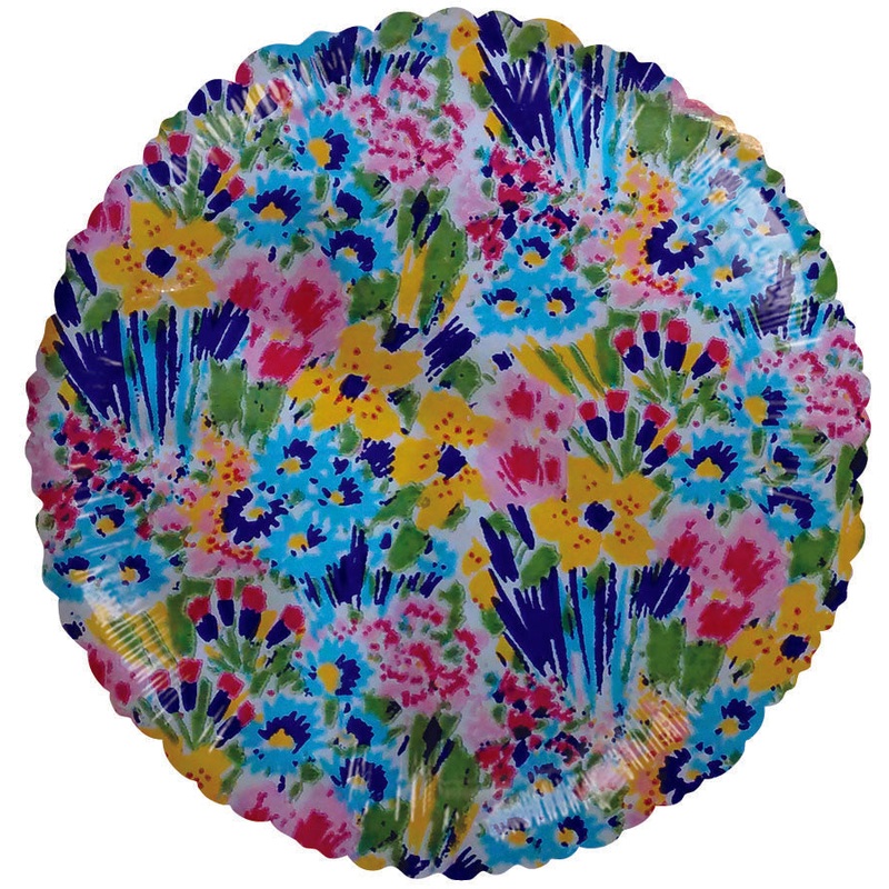 4" Airfill Only Wild Flowers Watercolor Print balloon