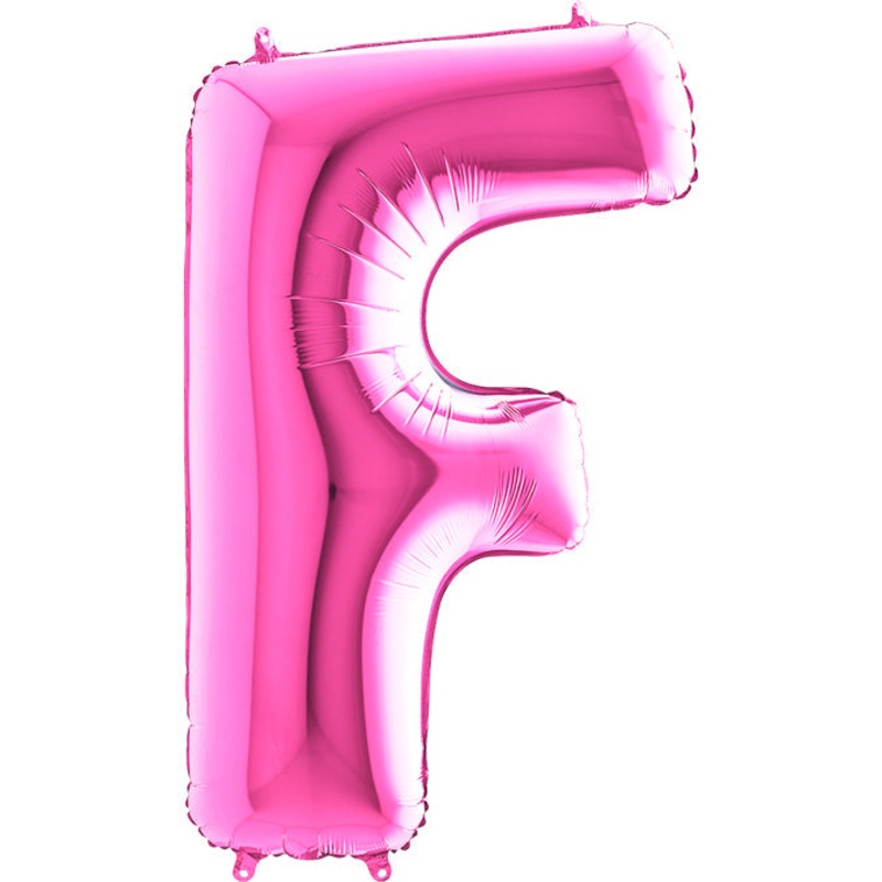 40" (34" Inflated) Foil Shape Megaloon Balloon Letter F Fuchsia/Pink