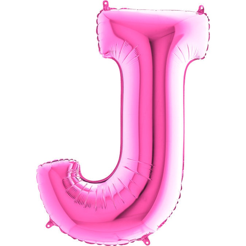 40" (34" Inflated) Foil Shape Megaloon Balloon Letter J Fuchsia/Pink