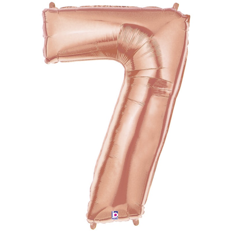 40" (34" Inflated) Foil Shape Megaloon Balloon Number 7 Rose Gold