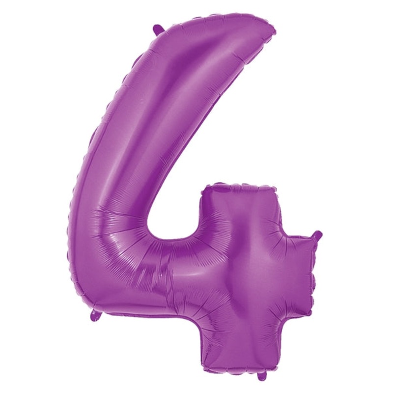 40" (34" Inflated) Large Number Balloon 4 Purple