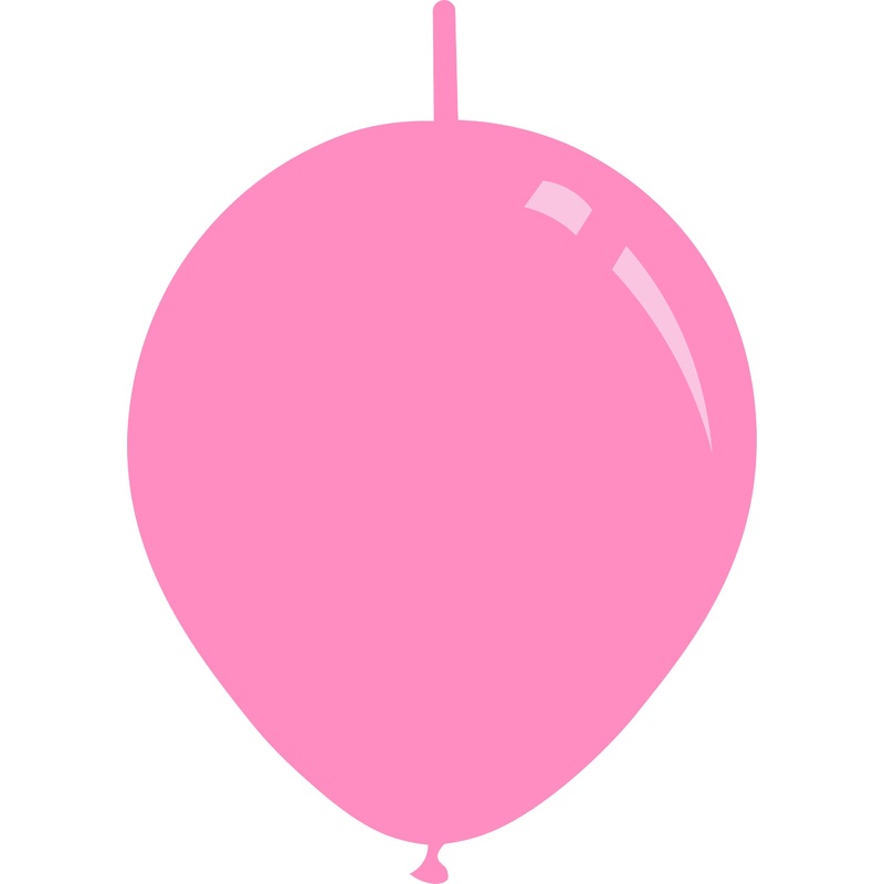 6" Metallic Hot Pink Decomex Linking Latex Balloons (100 Per Bag)