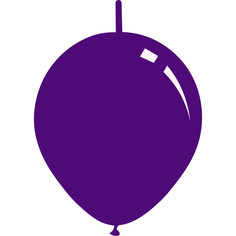6" Metallic Purple Decomex Linking Latex Balloons (100 Per Bag)