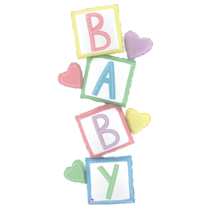 63" Shape Special Delivery Baby Blocks Foil Balloon