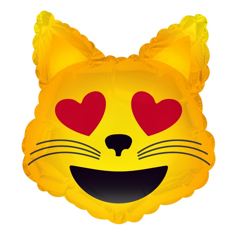 9 Airfill Only Emoticon Cat with Heart Eyes Balloon
