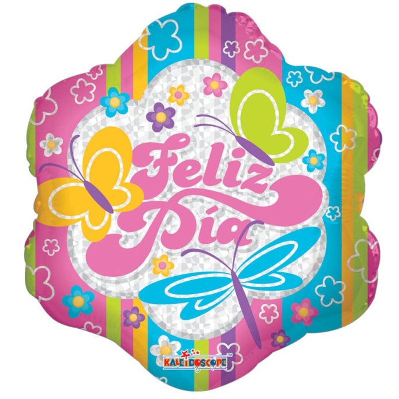 9" Airfill Only Feliz Dia Butterflies Mylar Balloon (Spanish)