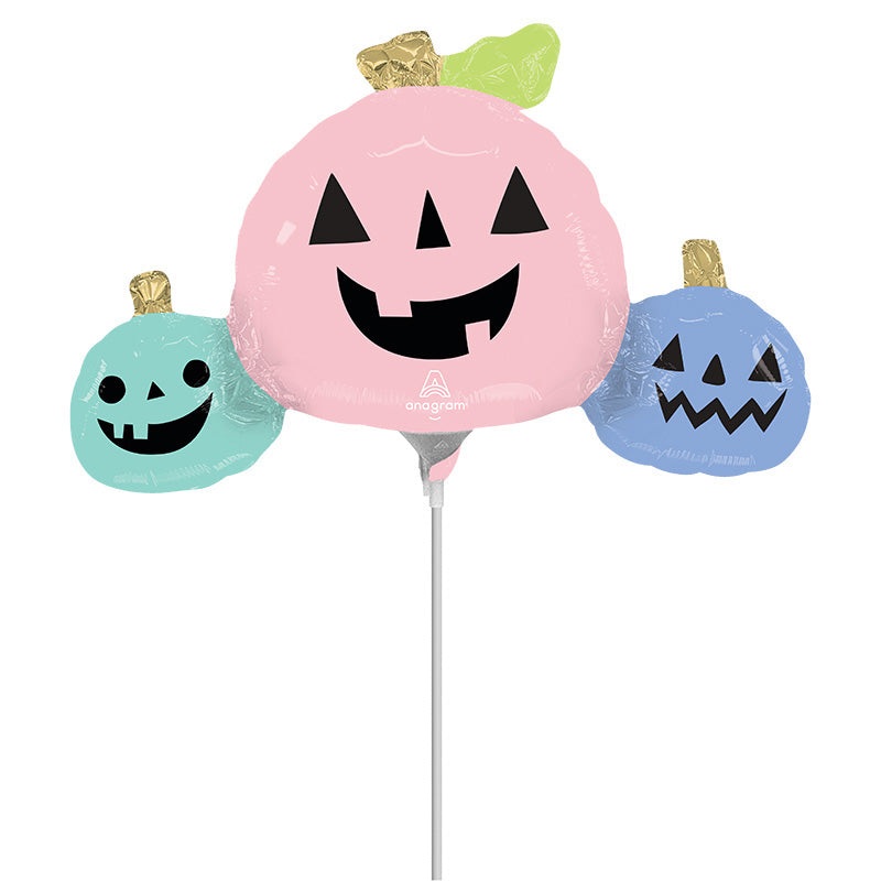 Airfill Only MiniShape Pastel Halloween Pumpkins Foil Balloon