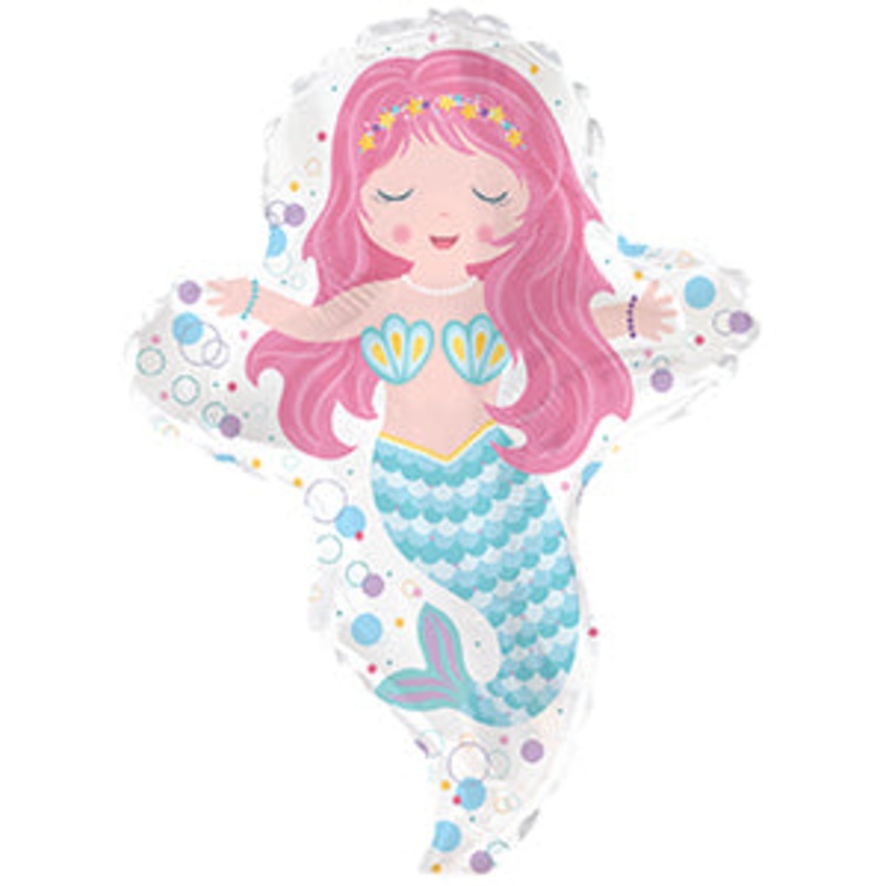 12" Airfill Only Mermaid Girl Mini-Shape Foil Balloon