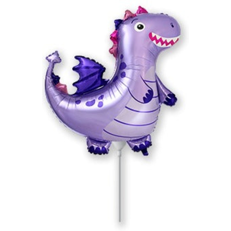 14" Airfill Only Purple Dragon Mini Foil Balloon