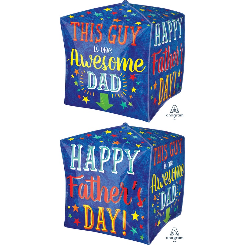 15" Awesome Dad UltraShape Cubez Foil Balloon