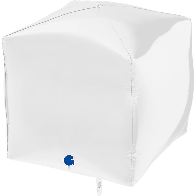 15" Square White 4D Foil Balloon