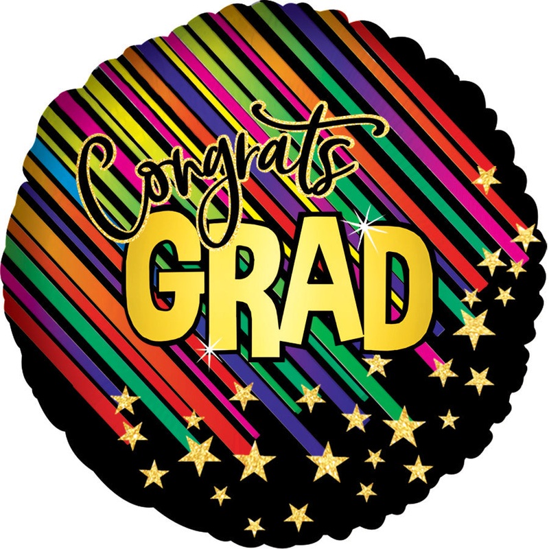 17" Cascading Stars Grad Foil Balloon