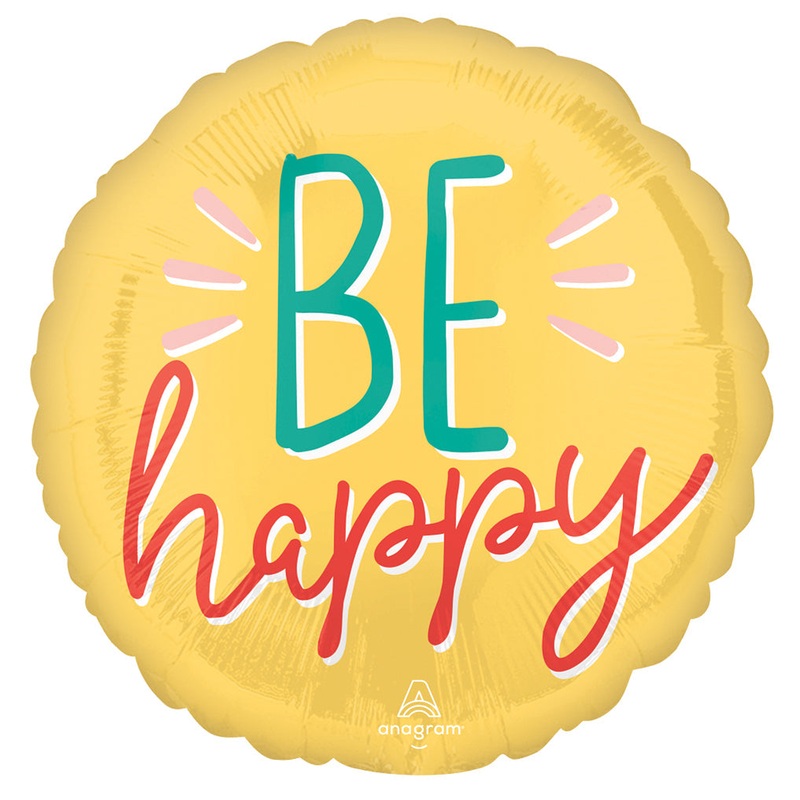 18" Be Happy Foil Balloon