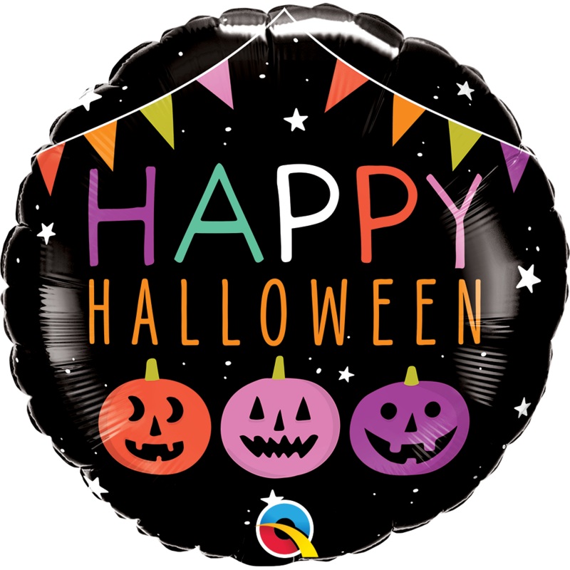 18" Halloween Pumpkins & Banners Foil Balloon