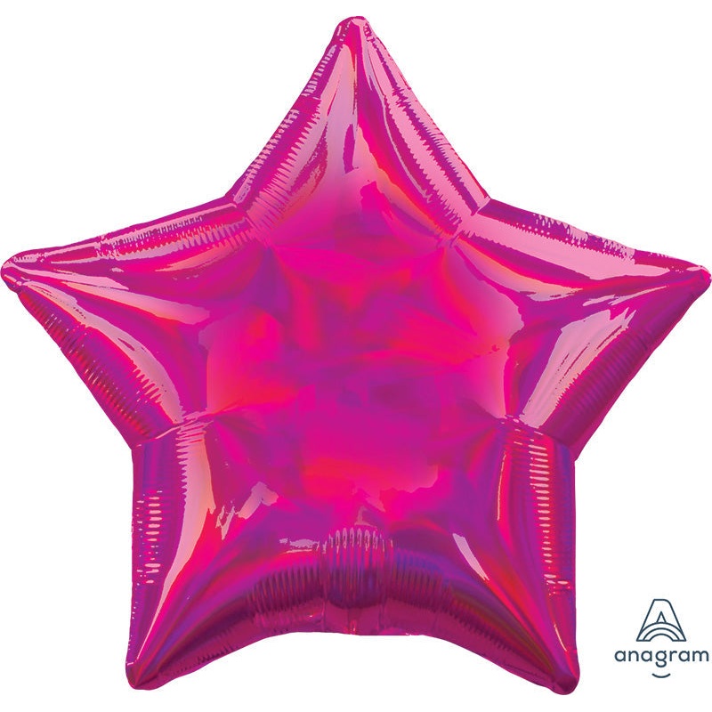 18" Iridescent Magenta Star Foil Balloon