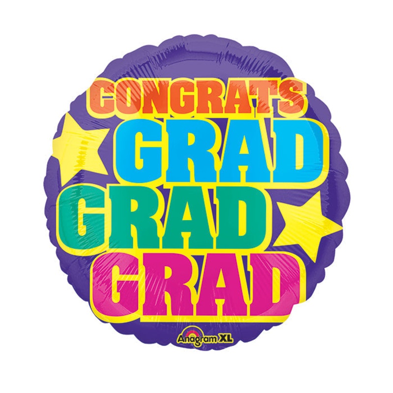 18" Junior Shape Grad, Grad, Grad Balloon