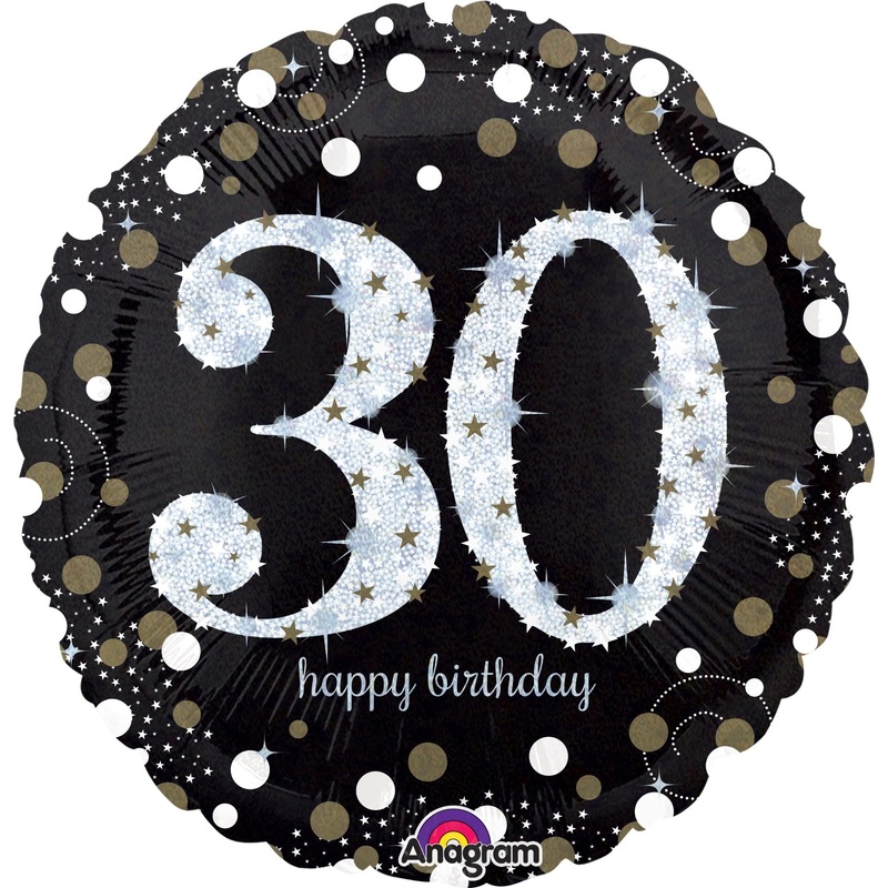 18" Sparkling Birthday 30 Balloon