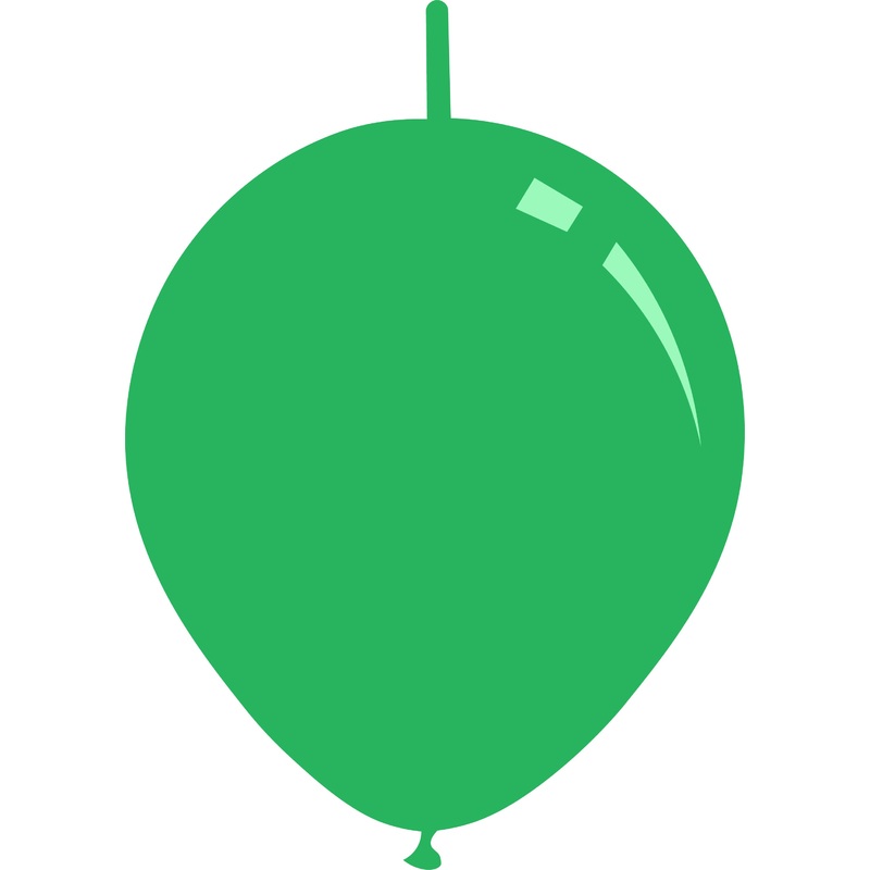 18" Standard Green Decomex Linking Balloons (25 Per Bag)